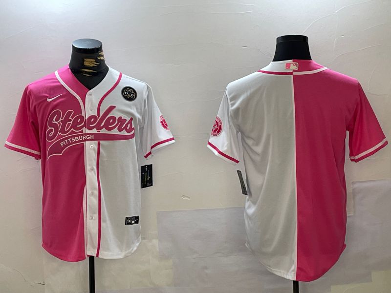 Men Pittsburgh Steelers Blank white pink Joint Name 2024 Nike Limited NFL Jersey style 3->pittsburgh steelers->NFL Jersey